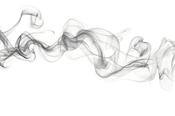Abstract Smoke Trails in Black Background, Ethereal  Transparent Object