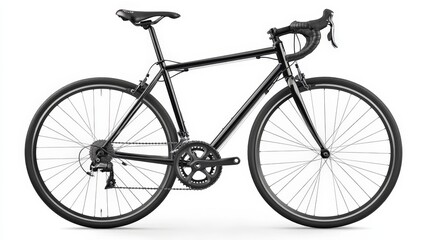 Obraz premium A sleek road racing bicycle with aerodynamic features, isolated on a white background