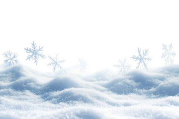 Snowflakes Resting on a Snowy Field, Winter Wonderland, Transparent Beauty
