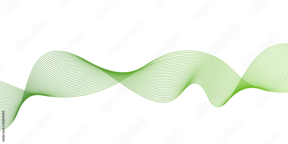 Fototapete Abstract green waves background,Abstract green wavy lines. Colorful vector background.green wave melody lines on white background,Abstract green wave lines pattern background. green wave lines frame,