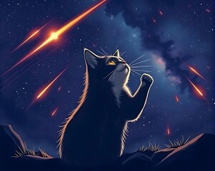cat on the moon