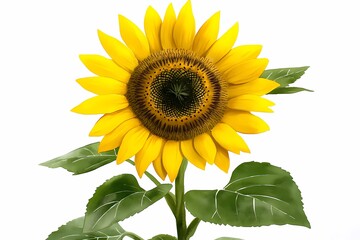 Fototapeta premium Bright Watercolor Sunflower Blooming Illustration