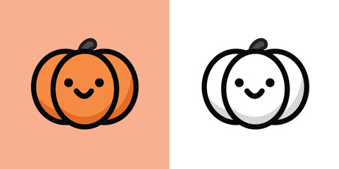 Cute pumpkin character. Happy Halloween, trick or treat. Vector illustration. Perfect for cards, posters, prints, anniversaries, invitations.