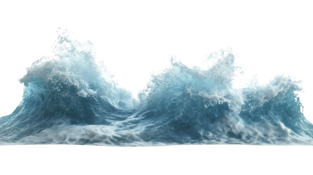 Ocean Waves Crashing and Creating Foam, a Transparent Object