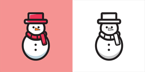 Snowman Winter Wonderland Icon Vector Art
