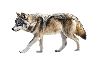 Fototapeta premium A Wolf Walks Through The Forest On A Transparent Background