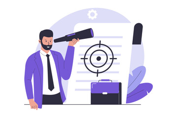 Present scope of work illustration concept. Illustration for websites, landing pages, mobile applications, posters and banners. Trendy flat vector illustration
