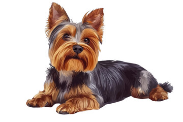 A Small Dog with Transparent Fur, Looking  at You Directly and  Smiling.  This dog is cute with the  transparent object on its  fur.