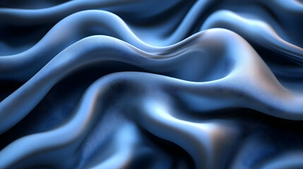 Obraz premium Abstract Blue Satin Fabric Drape Illustration