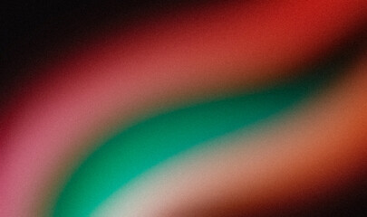 Abstract dark colour grainy gradient background. Soft black pink purple red green colour noisy gradient, wave shaped, color flow, Vibrant colors, website header design, cover, banner, poster