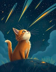 cat on the moon