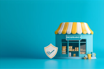 Small Business Shop Icon with Shield