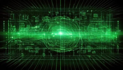 binary green matrix background
