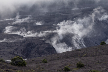 Beautiful landscape view of Hawaiʻi Volcanoes National Park on the island of Hawaii.