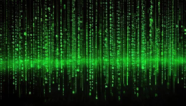 green binary code background