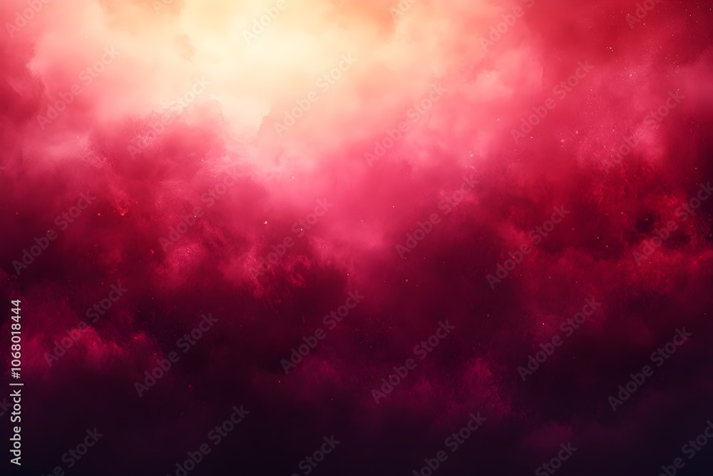 Poster a mesmerizing abstract display of deep red and pink clouds swirling together, creating a dreamy and 
