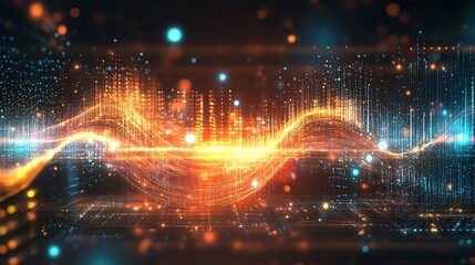 Fototapeta premium Abstract Glittering Wave