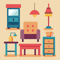furniture icons set