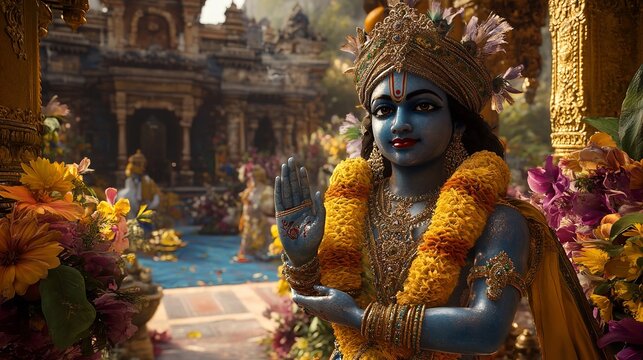 Nandlala Lord Krishna, 8K Realistic Lighting, Highly Detailed
