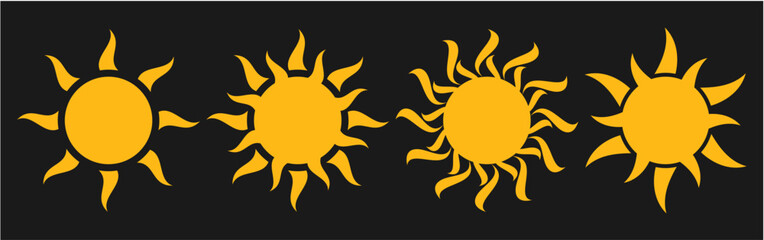 various sun ray icon