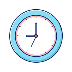 midnight clock vector art,  flat illustration midnight clock icon