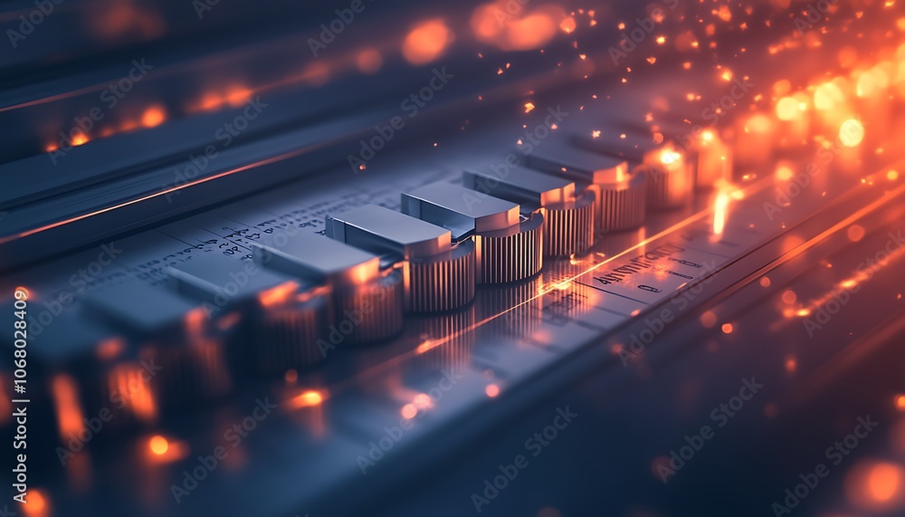 Leinwandbilder a close-up view of a circuit board with glowing elements, emphasizing technological details and a fu