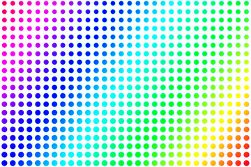 This image could be named Colorful Abstract Background with Dots and Geometric Patterns It features a seamless, dotted texture with vibrant colors and halftone elements creating a dynamic, modern back