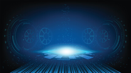 Abstract technology background Hi-tech communication concept, technology, digital business, innovation, science fiction scene vector illustration with copy-space.