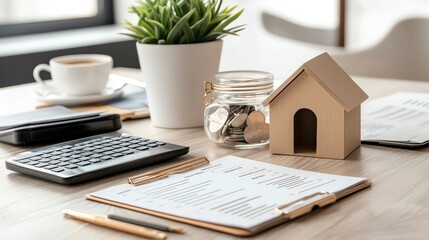 Detailed line graph of mortgage amortization against a minimalist home icon, financial planning concept