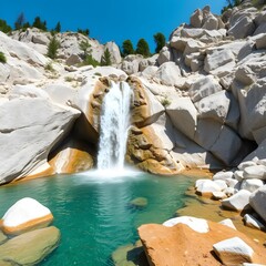 waterfall in the mountains