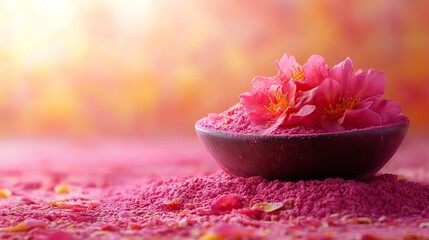 Colorful Indian Holi festival scenery, with gulal powder for vibrant celebrations, offers a festive banner.
