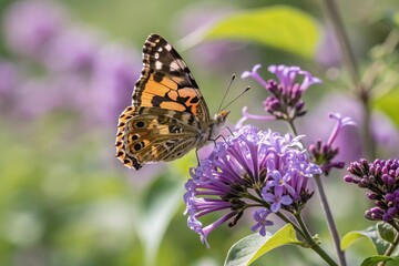 Obraz premium Butterfly on a violet flower