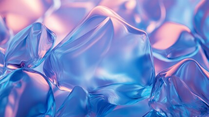 Fototapeta premium Abstract background of blue and pink iridescent glass.