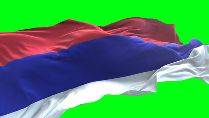 Republic of Srpska flag - 3D realistic waving flag on green screen background for chroma key