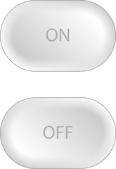 light grey button minimal 3d realistic