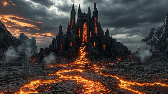 Fiery Gothic Castle