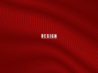 Abstract wavy red glowing geometric lines on red background. Modern shiny gradient red futuristic pattern. Futuristic technology concept, for covers, posters, banners, brochures, websites, etc.