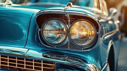 Fototapeta premium Classic Car Headlights