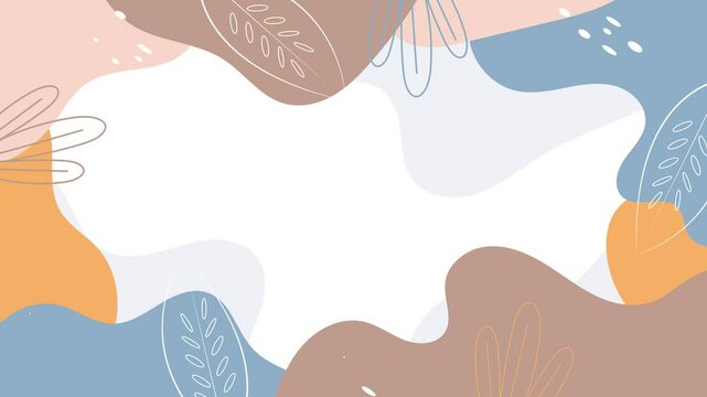 gentle abstract floral designs with smooth curvy lines and soft hues seamless 4k video background motion pop art design