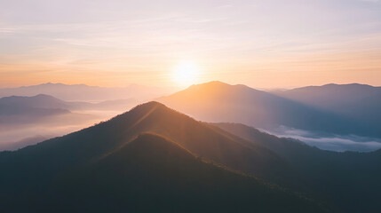 Top of the Mountain at Sunrise. Top of the Mountain at Sunset