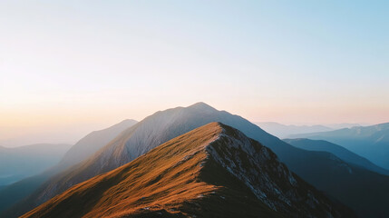 Top of the Mountain at Sunrise. Top of the Mountain at Sunset