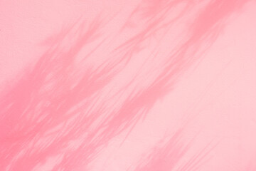 Fototapeta premium Wall interior background, studio and backdrops show products.with shadow from window color pink background for text insertion and presentation product 