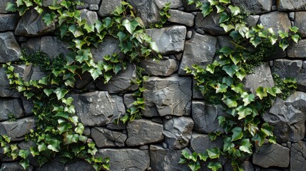 Stone Wall with Ivy