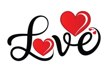 Heart with a text love