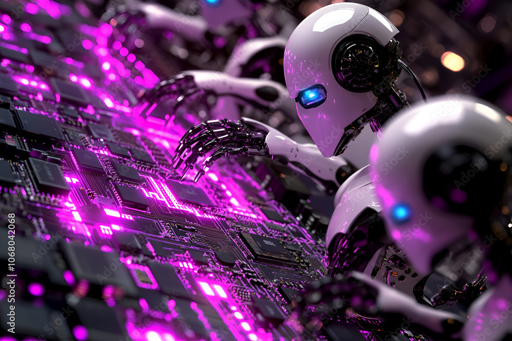 Poster aofthanit cpu chips are connected on a circuit board by innovative technology design for enhanced pe