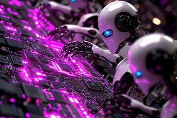Fototapeta premium Aofthanit cpu chips are connected on a circuit board by innovative technology design for enhanced performance