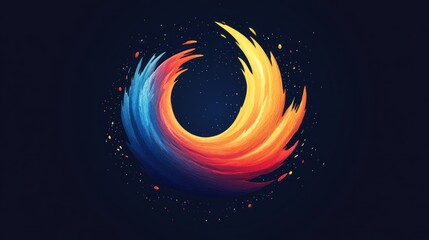 Abstract Ring of Fire and Water