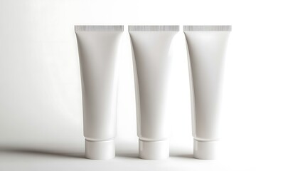 Three White Tubes Mockup
