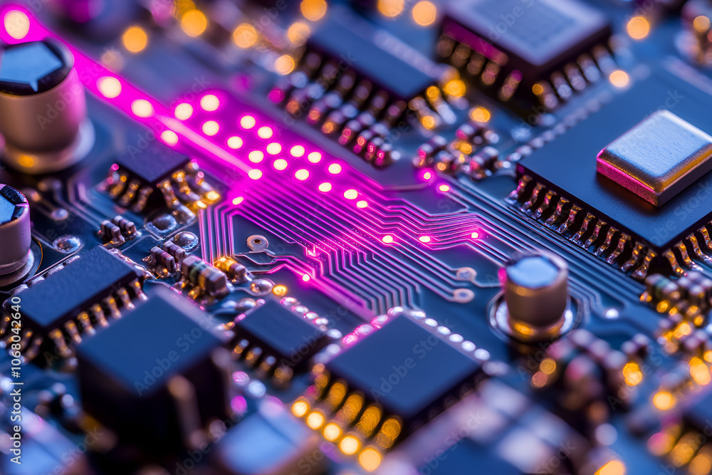 Poster aofthanit cpu chips are efficiently placed on circuit boards connected by innovative technology