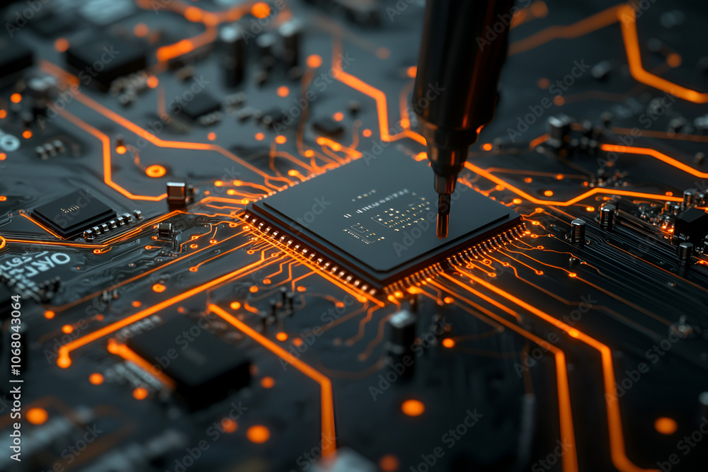 Poster understanding the role of the cpu chip on circuit boards and its impact on modern technology